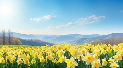 Obraz premium daffodils spring outdoor background