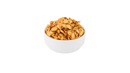Indian Namkeen In white bowl Without Background