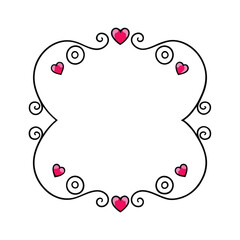 Celebrate love with this Hearts and Swirls Valentine’s Day frame vector illustration, perfect for romantic cards, invitations, and decorative designs.