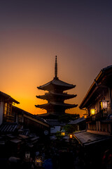 Obraz premium Gion district in Kyoto at night