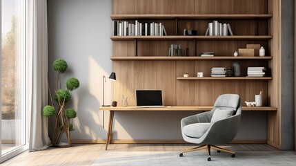 minimalist modern home office background