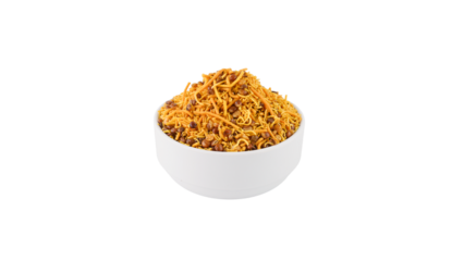 Indian Namkeen In white bowl Without Background