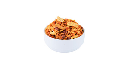 Indian Namkeen In white bowl Without Background