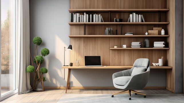 minimalist modern home office background