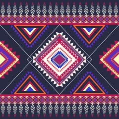seamless pattern Geometric Ethnic pattern Native American tribal fabric, tile, carpet, vector,
illustration design, on navy blue background