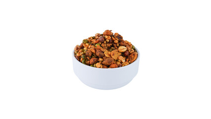 Indian Namkeen In white bowl Without Background