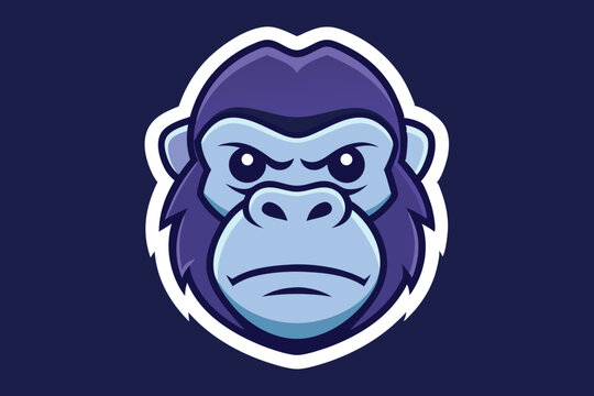 recommend clip art: simple line Gorilla head gaming mascot logo F.eps