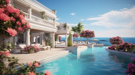 view luxury house summer