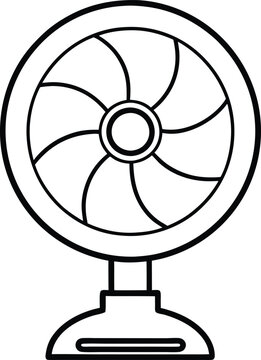 recommend clip art: Desk fan silhouette Vector Icon, Illustration on black and white.