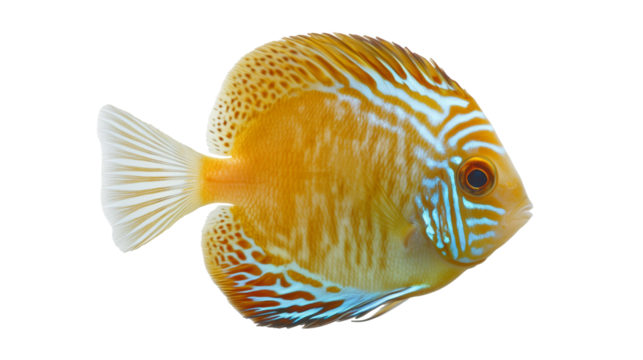 Discus tropical aquarium fish png isolated on transparent background - Powered by Adobe