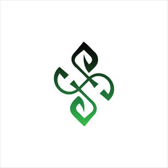 Abstract logo of letter H and leaf is simple, modern EPS file can be edited