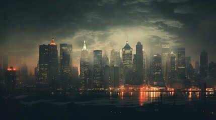 Obraz premium dusk city lights texture