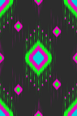 Ethnic abstract ikat art. Aztec ornament print. geometric ethnic pattern seamless color oriental. Design for background ,curtain, carpet, wallpaper, clothing, wrapping, Batik, vector illustration. 
