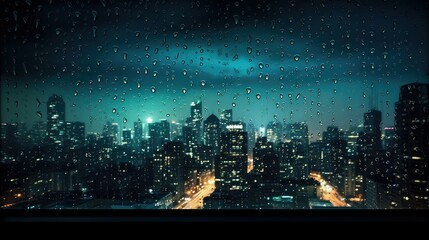 Fototapeta premium reflecti water drops on window