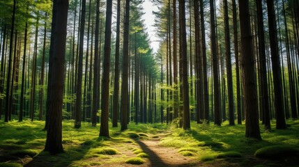 branches green pine trees