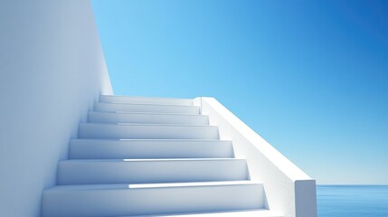 Minimalist staircase architecture leading toward the sky, showcasing a modern and innovative design that blends form and function