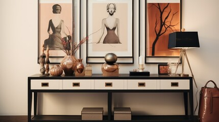 hallway table in home