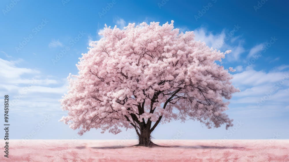 Wall mural pink tree