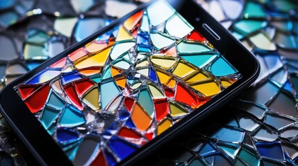 cracked fractured glass