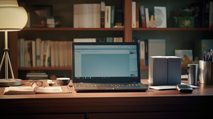 desk laptop computer office