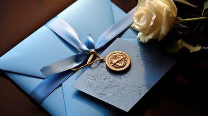 envelope invitation blue