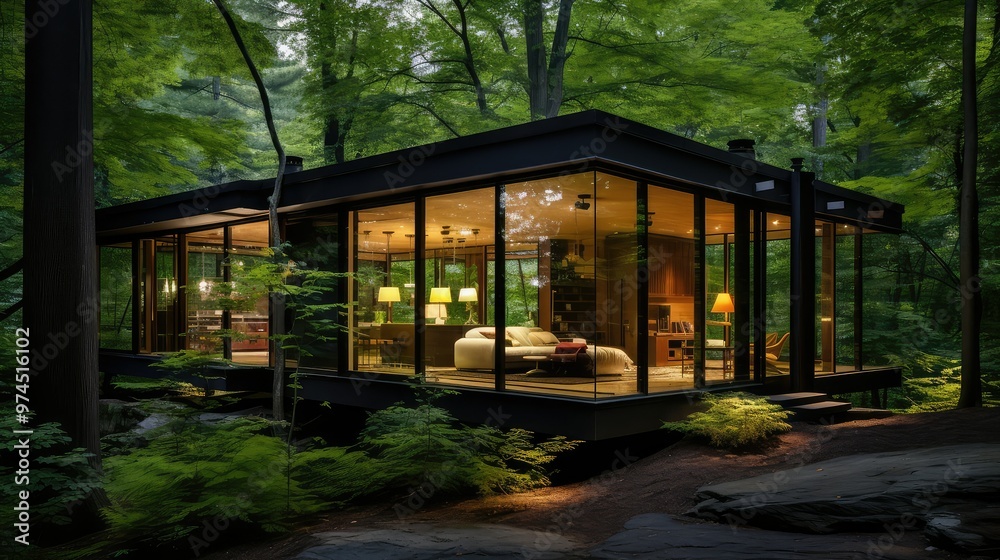 Canvas Prints greenery house in forest