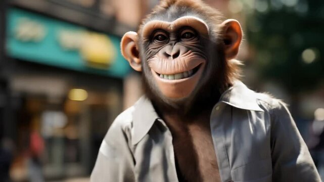 Cheerful Monkey Giving Thumbs Up