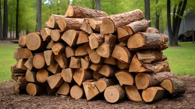 logs hickory wood