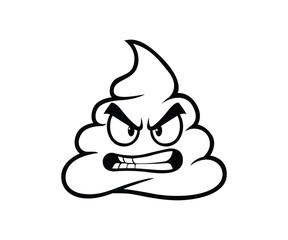 Cartoon angry poop vector