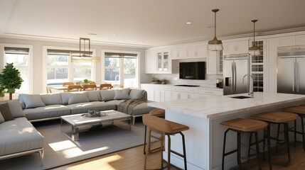 island kitchen family room