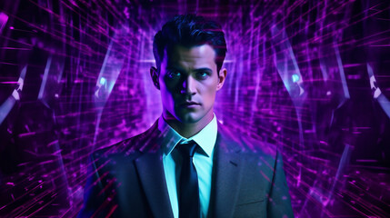 仮想空間ビジネス男性十五Generative AI