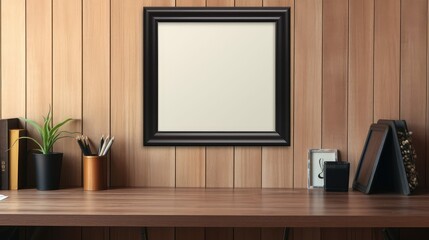 black picture frame on desk