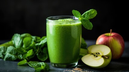 Fototapeta premium celery green smoothie apple