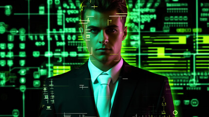 仮想空間ビジネス男性二十六Generative AI