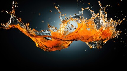 mid orange water splash