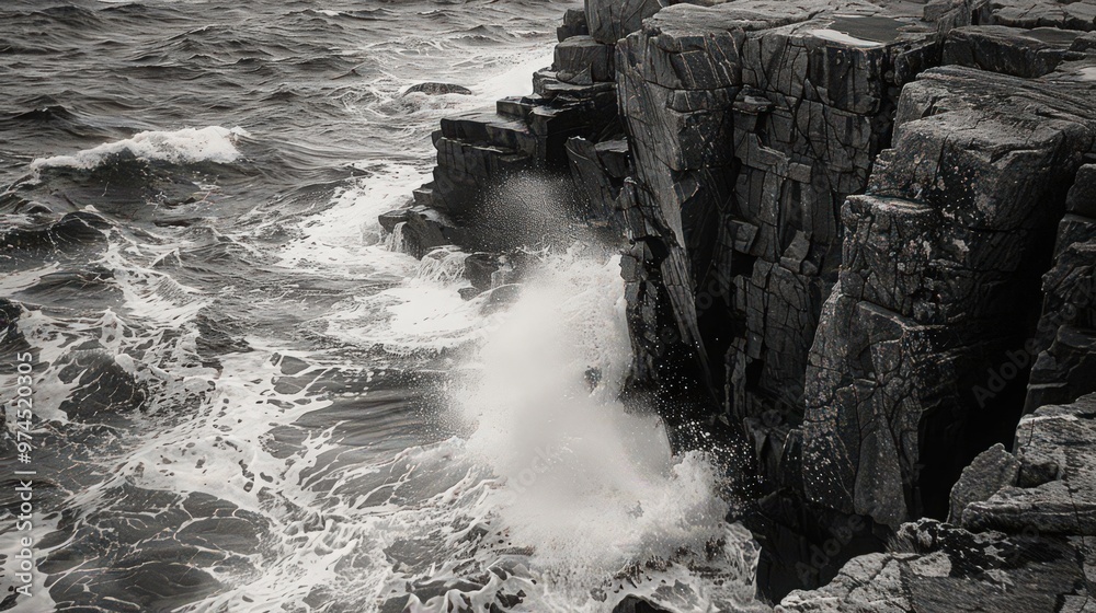 Poster The dramatic and rugged coastline of Acadia National Park's Schoodic Point,