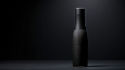 metallic matte black bottle