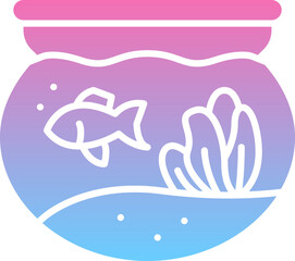 Fish bowl aquarium icon