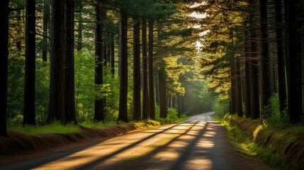 shadows country road scenery