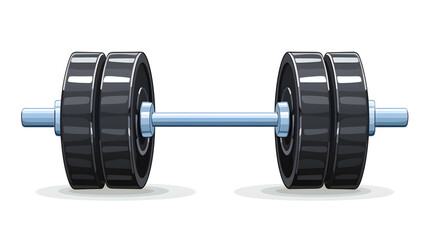 Fototapeta premium Barbell on white background cartoon illustration