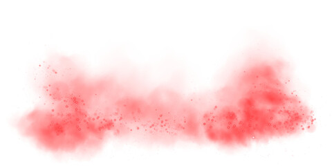 Obraz premium Fantastic red smoke background. Magic red smoke with glitter and small particles of twinkling stars. Fog with luminous particles. Red vapor with stardust. Morning fog over land or water surface, magic