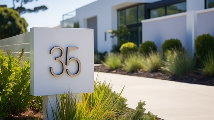 minimalist house sign