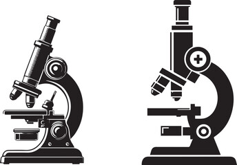 Health & Medical Concept Microscope vector silhouette 