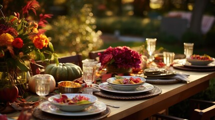 vintage thanks giving table