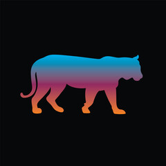 The silhouette of a giraffe. Original vector illustration in vintage style.