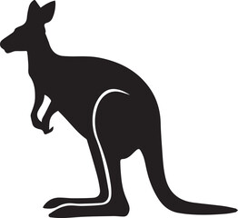 kangaroo black and white vector 