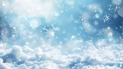 Obraz premium Winter background with snowflakes greeting card for Christmas and New Year