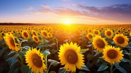 Fototapeta premium petals field with blue sky