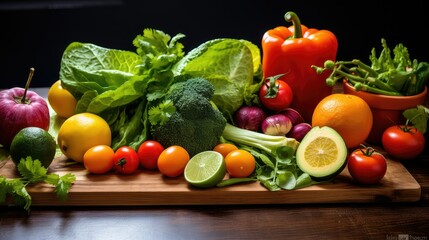 vegetables kitchen counter flat lay