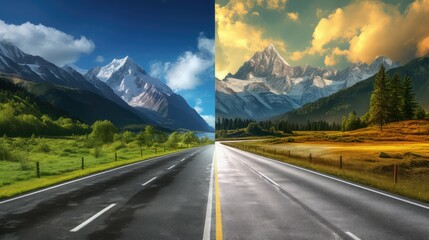 Naklejka premium range road split